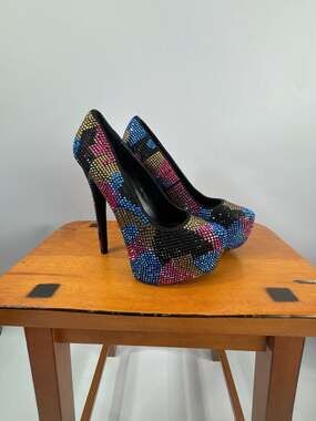 Steve Madden Rhinestone Embellished Platform Stiletto Heels